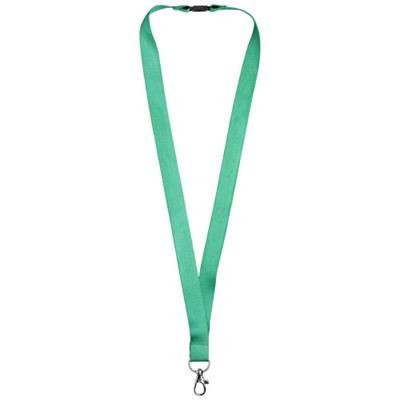 Branded Promotional JULIAN BAMBOO LANYARD with Safety Clip in Green Lanyard From Concept Incentives.