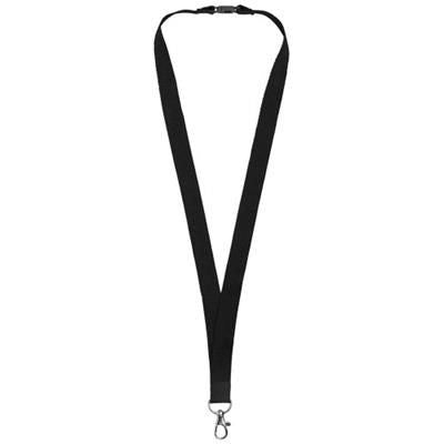 Branded Promotional DYLAN COTTON LANYARD with Safety Clip in Black Solid Lanyard From Concept Incentives.