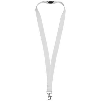 Branded Promotional DYLAN COTTON LANYARD with Safety Clip in White Solid Lanyard From Concept Incentives.