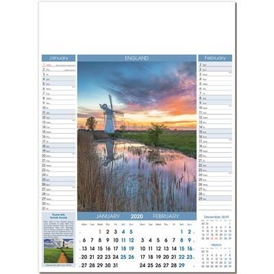 Branded Promotional ENGLAND PICTORIAL MEMO WALL CALENDAR Calendar From Concept Incentives.