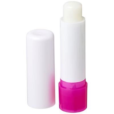 Branded Promotional DEALE LIP BALM STICK in White Solid-pink Lip Balm From Concept Incentives.