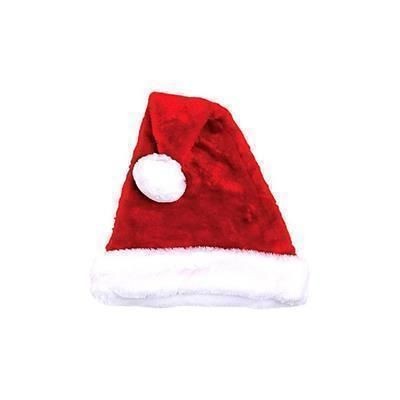 Branded Promotional PLUSH FATHER CHRISTMAS SANTA HAT with Fur Trim Hat From Concept Incentives.