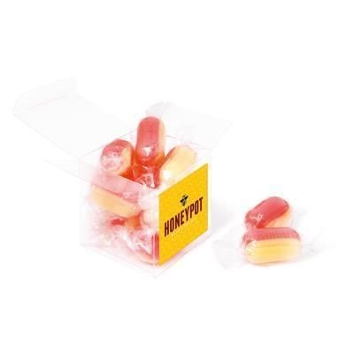 Branded Promotional RHUBARD & CUSTARD SWEETS CUBE Sweets From Concept Incentives.
