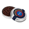 Branded Promotional SILVER CAVIAR TIN FILLED with Dark Chocolate Pearls Chocolate From Concept Incentives.