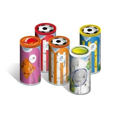 Branded Promotional SPORTS TUBE OF CHOCOLATE BEANIES Chocolate From Concept Incentives.