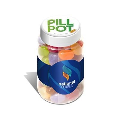 Branded Promotional PILL POT OF JOLLY BEANS SWEETS Sweets From Concept Incentives.
