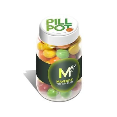 Branded Promotional PILL POT OF SKITTLES SWEETS Sweets From Concept Incentives.
