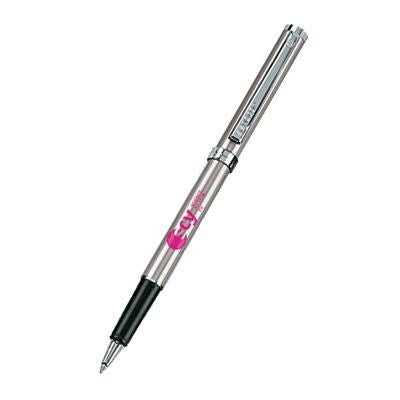 Branded Promotional SENATOR DELGADO STEEL & SILVER METAL ROLLERBALL PEN Pen From Concept Incentives.