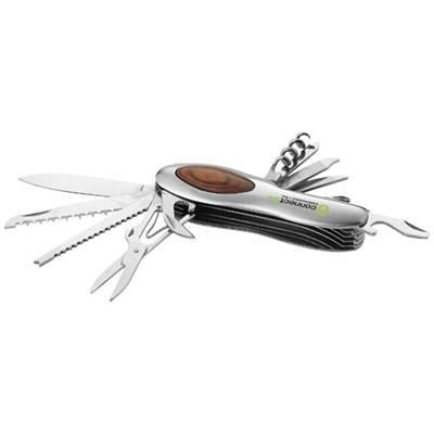 Branded Promotional SEMMY 15-FUNCTION POCKET KNIFE in Silver Knife From Concept Incentives.