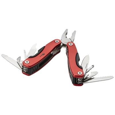 Branded Promotional CASPER 11-FUNCTION MINI MULTI-TOOL in Red Multi Tool From Concept Incentives.