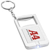 Branded Promotional ORCUS LED KEYRING CHAIN LIGHT AND BOTTLE OPENER in White Solid-silver Bottle Opener From Concept Incentives.