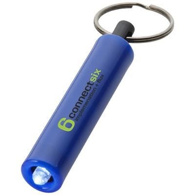 Branded Promotional RETRO LED KEYRING CHAIN LIGHT in Royal Blue Keyring From Concept Incentives.