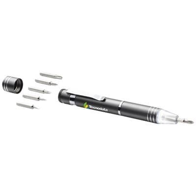 Branded Promotional DUKE 7-FUNCTION SCREWDRIVER SET in Grey Screwdriver From Concept Incentives.