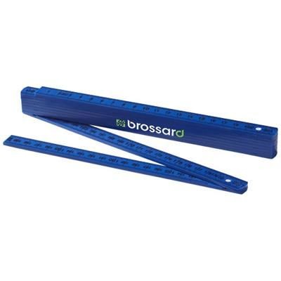 Branded Promotional MONTY 2 METRE FOLDING RULER in Royal Blue Ruler From Concept Incentives.