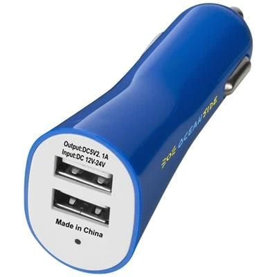 Branded Promotional POLE DUAL CAR ADAPTER in White Solid Charger From Concept Incentives.
