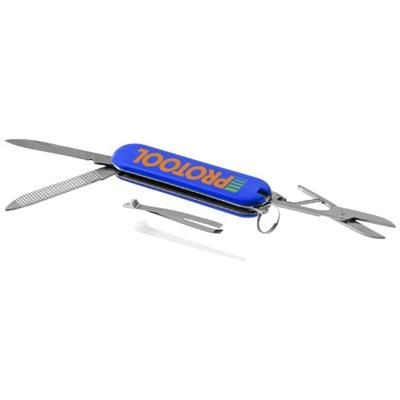 Branded Promotional OSCAR 5-FUNCTION POCKET KNIFE in Royal Blue Knife From Concept Incentives.