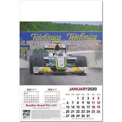 Branded Promotional GRAND PRIX WALL CALENDAR Calendar From Concept Incentives.