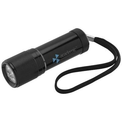 Branded Promotional MARS LED MINI TORCH LIGHT in Black Solid Torch From Concept Incentives.