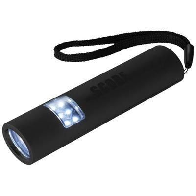 Branded Promotional MINI-GRIP LED MAGNETIC TORCH LIGHT in Black Solid Torch From Concept Incentives.