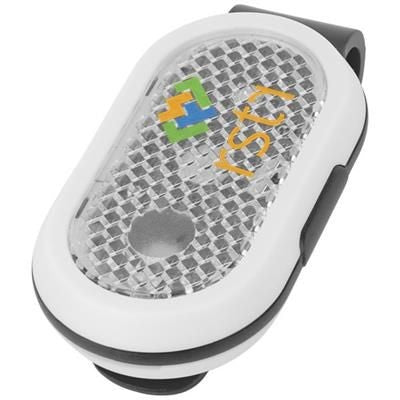 Branded Promotional KLIP REFLECTOR LIGHT in White Solid-black Solid Reflector From Concept Incentives.