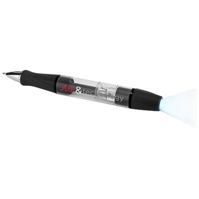 Branded Promotional KING 7-FUNCTION SCREWDRIVER with LED Light Pen in Black Solid Pen From Concept Incentives.