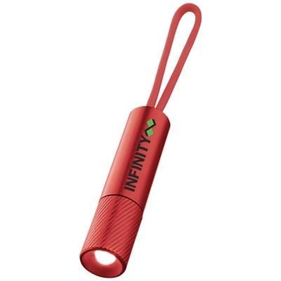 Branded Promotional MERGA LED KEY LIGHT with Glow Strap in Red Torch From Concept Incentives.