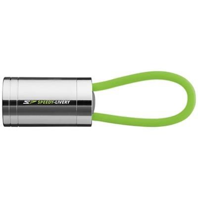 Branded Promotional VELA 6-LED TORCH with Glow Strap in Lime Torch From Concept Incentives.