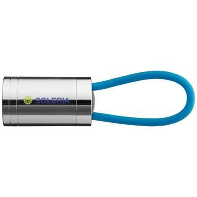 Branded Promotional VELA 6-LED TORCH with Glow Strap in Process Blue Torch From Concept Incentives.