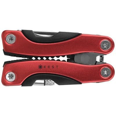 Branded Promotional CASPER 8-FUNCTION MULTI-TOOL with LED Torch in Red Multi Tool From Concept Incentives.