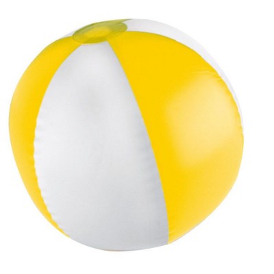 Branded Promotional KEY WEST BICOLOUR BEACH BALL in Yellow & White Beach Ball From Concept Incentives.