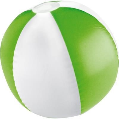 Branded Promotional KEY WEST BICOLOUR BEACH BALL in White & Apple Green Beach Ball From Concept Incentives.