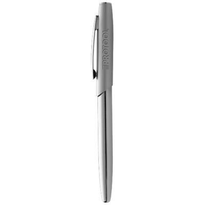 Branded Promotional GENEVA ROLLERBALL PEN in Silver Pen From Concept Incentives.