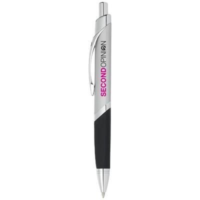 Branded Promotional SOBEE TRIANGULAR-SHAPED BALL PEN in Silver-black Solid Pen From Concept Incentives.