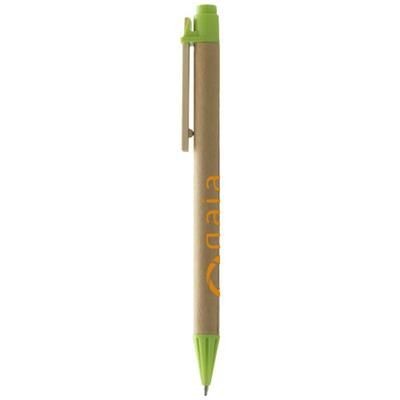 Branded Promotional SALVADOR RECYCLED BALL PEN in Natural-black Solid Pen From Concept Incentives.