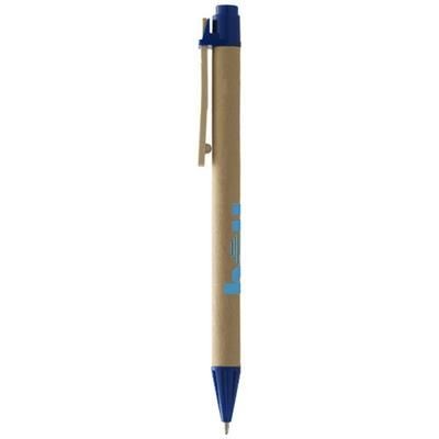 Branded Promotional SALVADOR RECYCLED BALL PEN in Natural-green Pen From Concept Incentives.