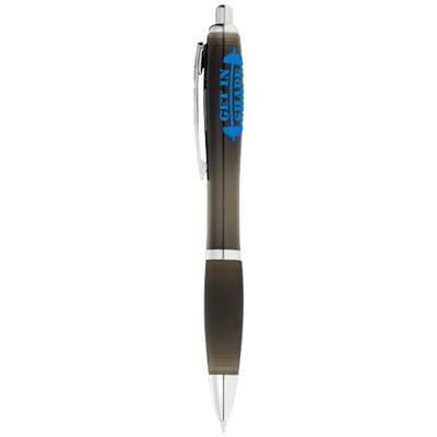 Branded Promotional NASH BALL PEN COLOUR BARREL AND BLACK GRIP in Black Solid Pen From Concept Incentives.