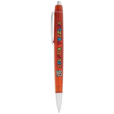 Branded Promotional ALBANY BALL PEN in Clear Transparent Red Pen From Concept Incentives.