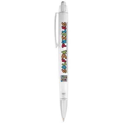 Branded Promotional ALBANY BALL PEN in Clear Transparent White Pen From Concept Incentives.