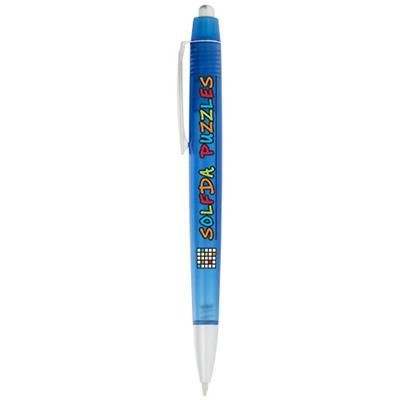 Branded Promotional ALBANY BALL PEN in Clear Transparent Blue Pen From Concept Incentives.