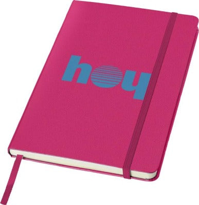 Branded Promotional CLASSIC A5 HARD COVER NOTE BOOK in Pink Notebook from Concept Incentives