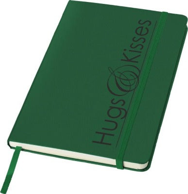 Branded Promotional CLASSIC A5 HARD COVER NOTE BOOK in Green Notebook from Concept Incentives