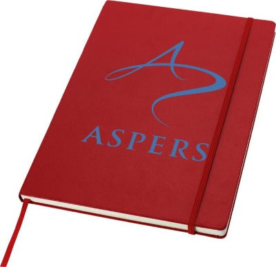 Branded Promotional EXECUTIVE A4 HARD COVER NOTE BOOK in Red Jotter From Concept Incentives.