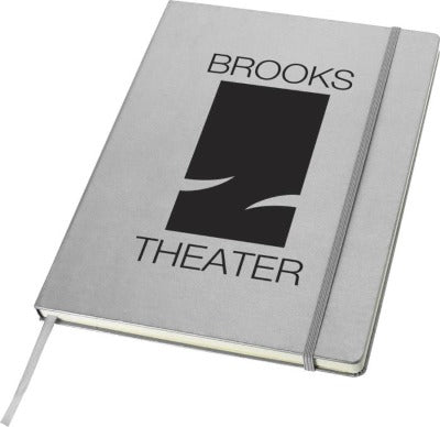 Branded Promotional EXECUTIVE A4 HARD COVER NOTE BOOK in Silver Jotter From Concept Incentives.