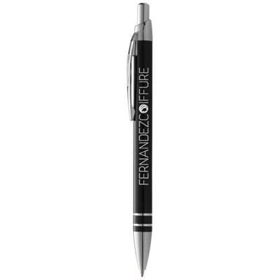 Branded Promotional MADRID ALUMINIUM METAL BALL PEN in Black Solid Pen From Concept Incentives.