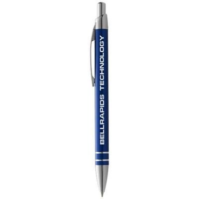 Branded Promotional MADRID ALUMINIUM METAL BALL PEN in Blue Pen From Concept Incentives.