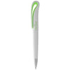 Branded Promotional SWANSEA BALL PEN in White Solid-green Pen From Concept Incentives.