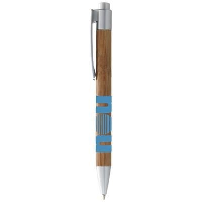 Branded Promotional BORNEO BAMBOO BALL PEN in Silver Pen From Concept Incentives.