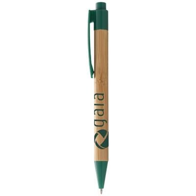 Branded Promotional BORNEO BAMBOO BALL PEN in Natural-green Pen From Concept Incentives.