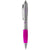 Branded Promotional NASH BALL PEN SILVER BARREL AND COLOUR GRIP in Silver-pink Pen From Concept Incentives.