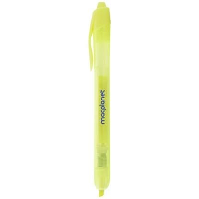 Branded Promotional BEATZ RETRACTABLE HIGHLIGHTER in Yellow Highlighter Pen From Concept Incentives.